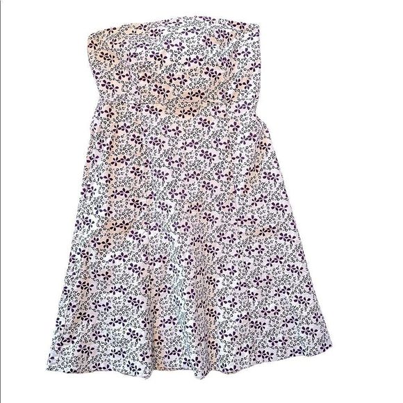 Gap Stretch Floral Strapless A-line Dress - Picture 1 of 11